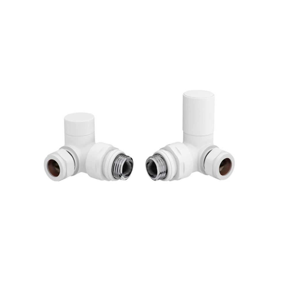 Cutout image of Redroom by Barwick White Corner Round Manual Radiator Valves
